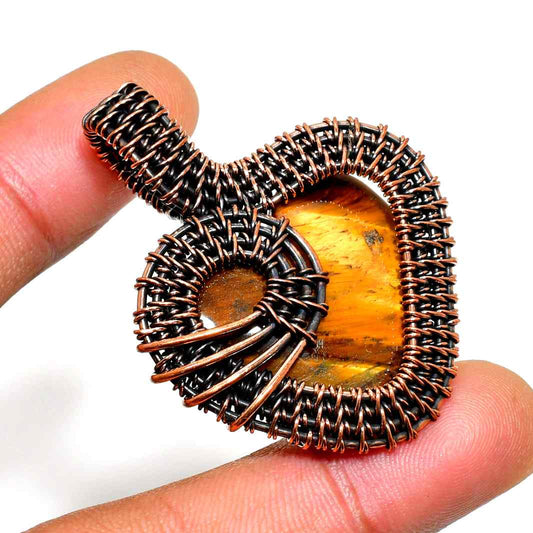 Solara’s Radiance – Tiger’s Eye Copper Pendant
