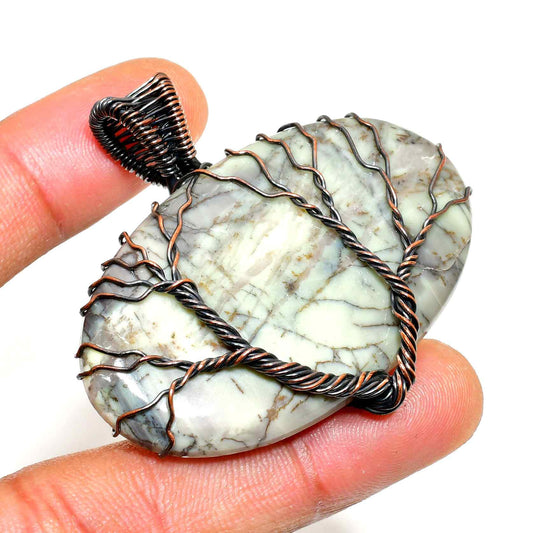 Gaia’s Embrace – Copper-Wrapped Stone Pendant