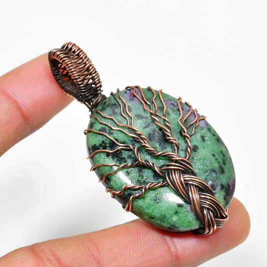 Arbor’s Heart – Green Gem Tree of Life Pendant