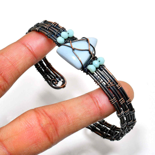 Aqua Mirage – Serene Light Blue Copper Bracelet