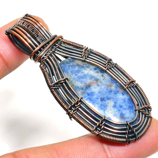 Celestial Harmony – Sodalite & Copper Pendant