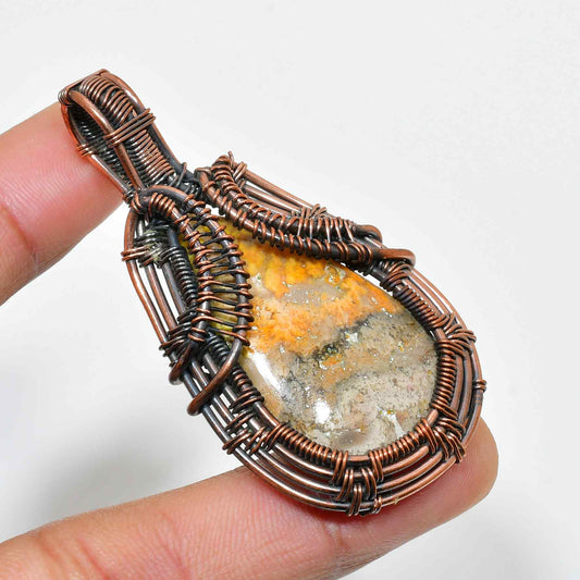 Gaia’s Embrace – Copper Gemstone Pendant