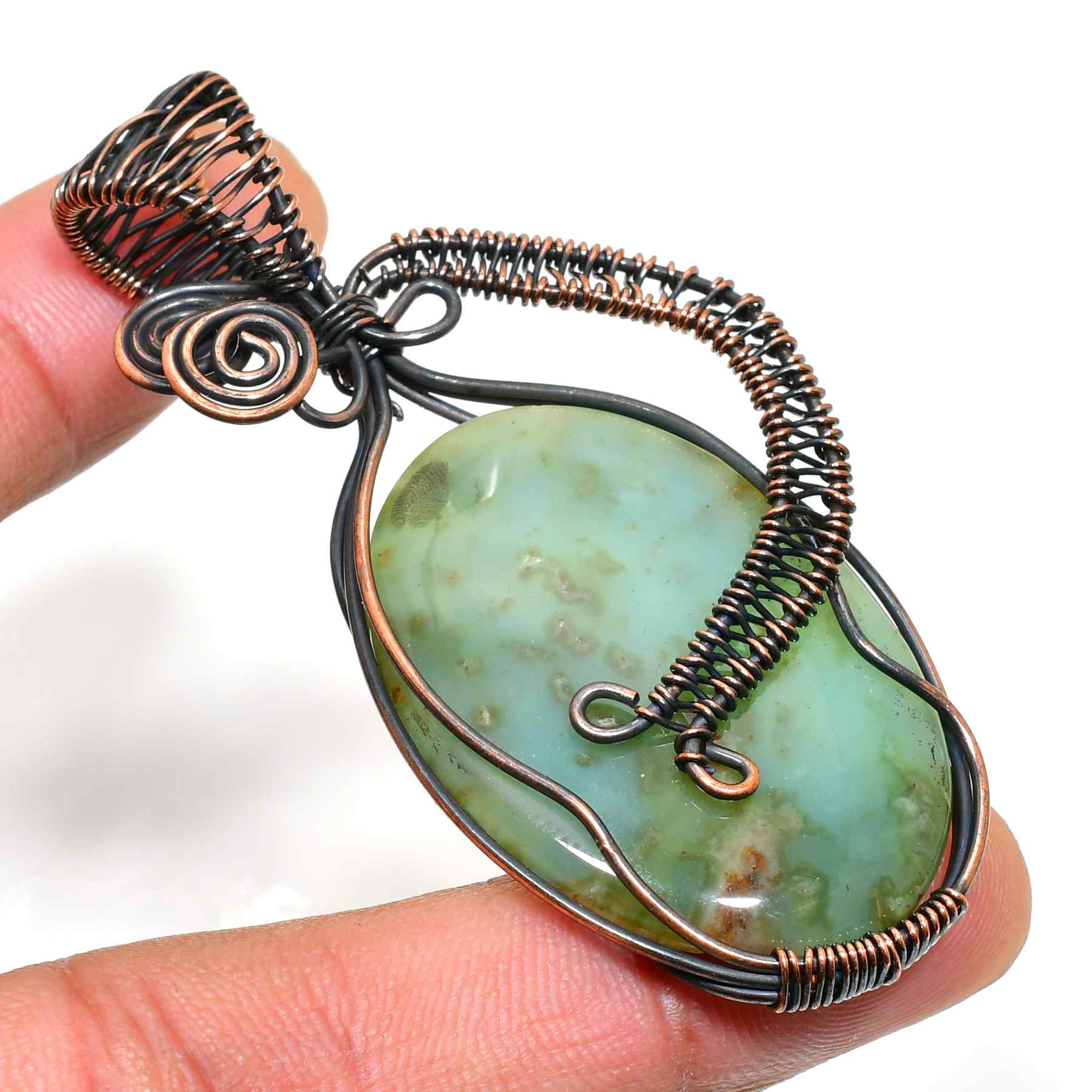 Harmony’s Heart – Jade & Copper Pendant