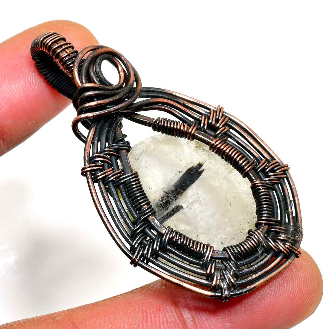 Ezra’s Veil – Mystic Amethyst & Copper Pendant