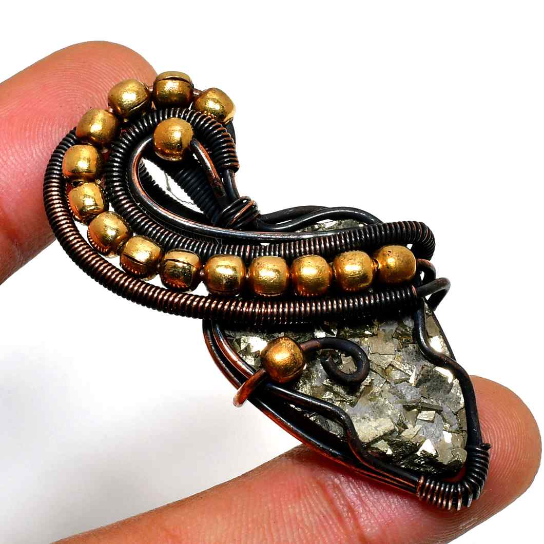 Auric Harmony – Pyrite Copper Pendant
