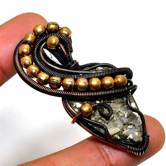 Auric Harmony – Pyrite Copper Pendant