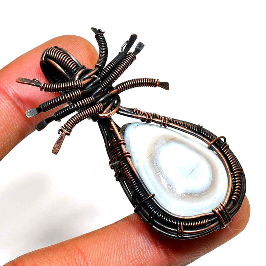 Gaia’s Embrace – Copper-Wrapped Agate Pendant