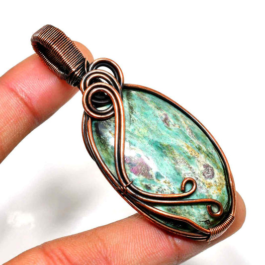 Serenity’s Embrace – Amazonite Copper Pendant