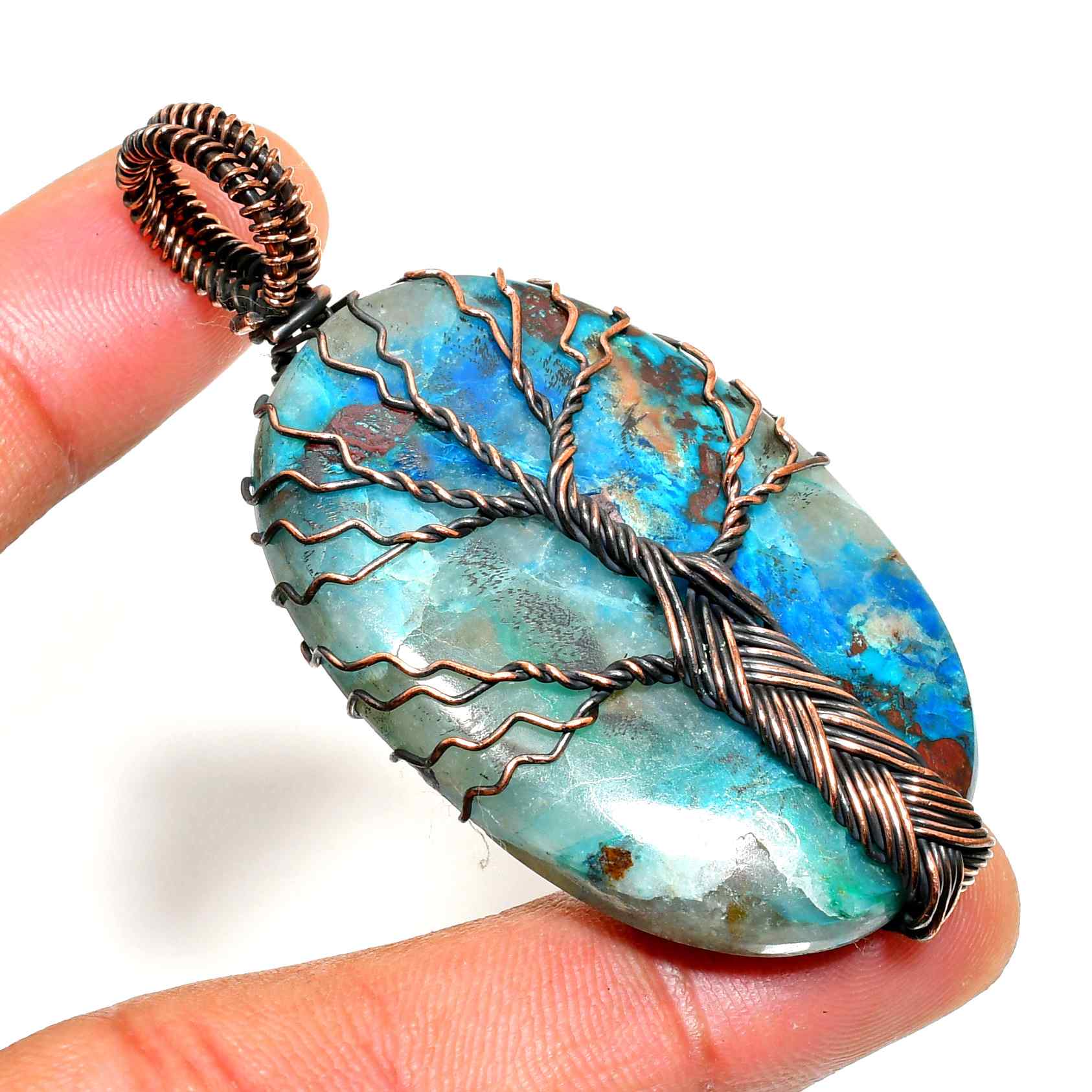 Gaia’s Tree – Turquoise Copper Pendant