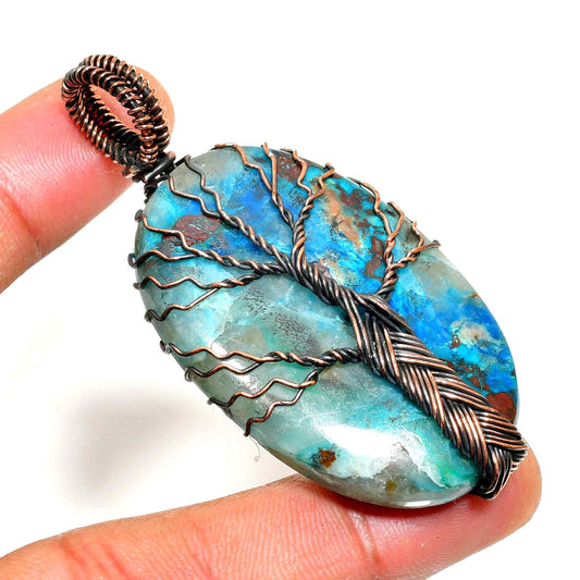 Gaia’s Tree – Turquoise Copper Pendant