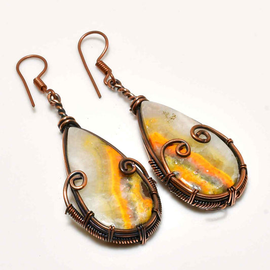 Gaia’s Harmony – Agate & Oxidized Copper Earrings