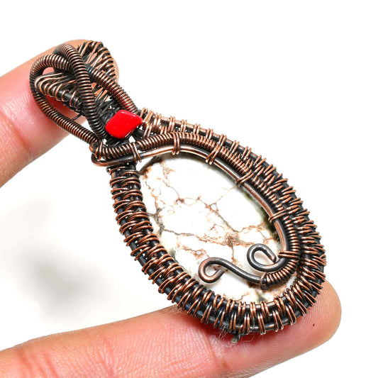 Artisan’s Embrace – Copper-Wrapped Grounding Stone Pendant