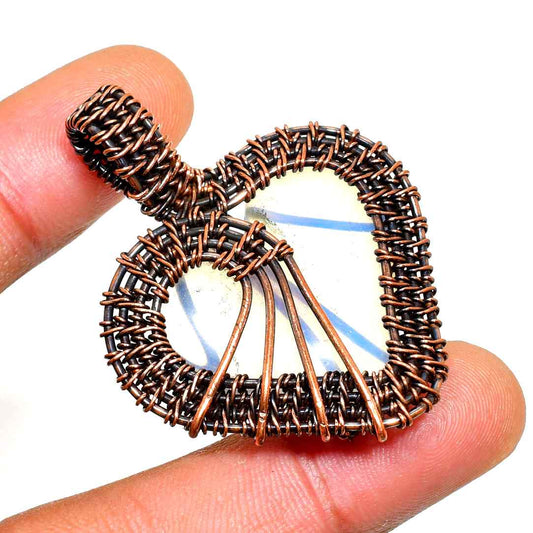 Gaia’s Embrace – Oxidized Copper & Stone Pendant