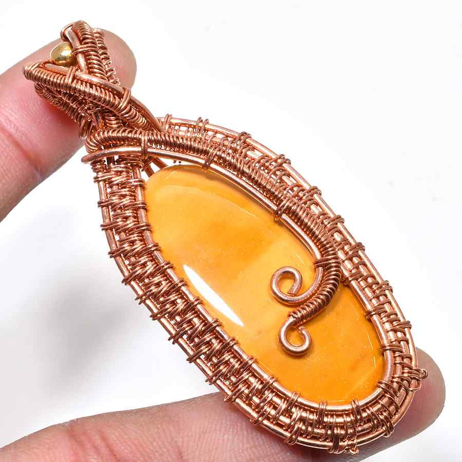 Sunny Glow – Handcrafted Carnelian Copper Pendant