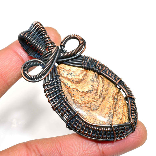 Terra’s Embrace – Jasper & Copper Pendant