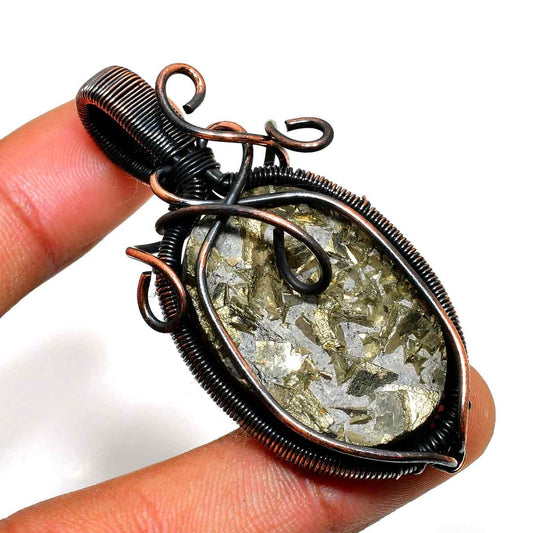 Prosperity’s Edge – Black Wire Pyrite Pendant