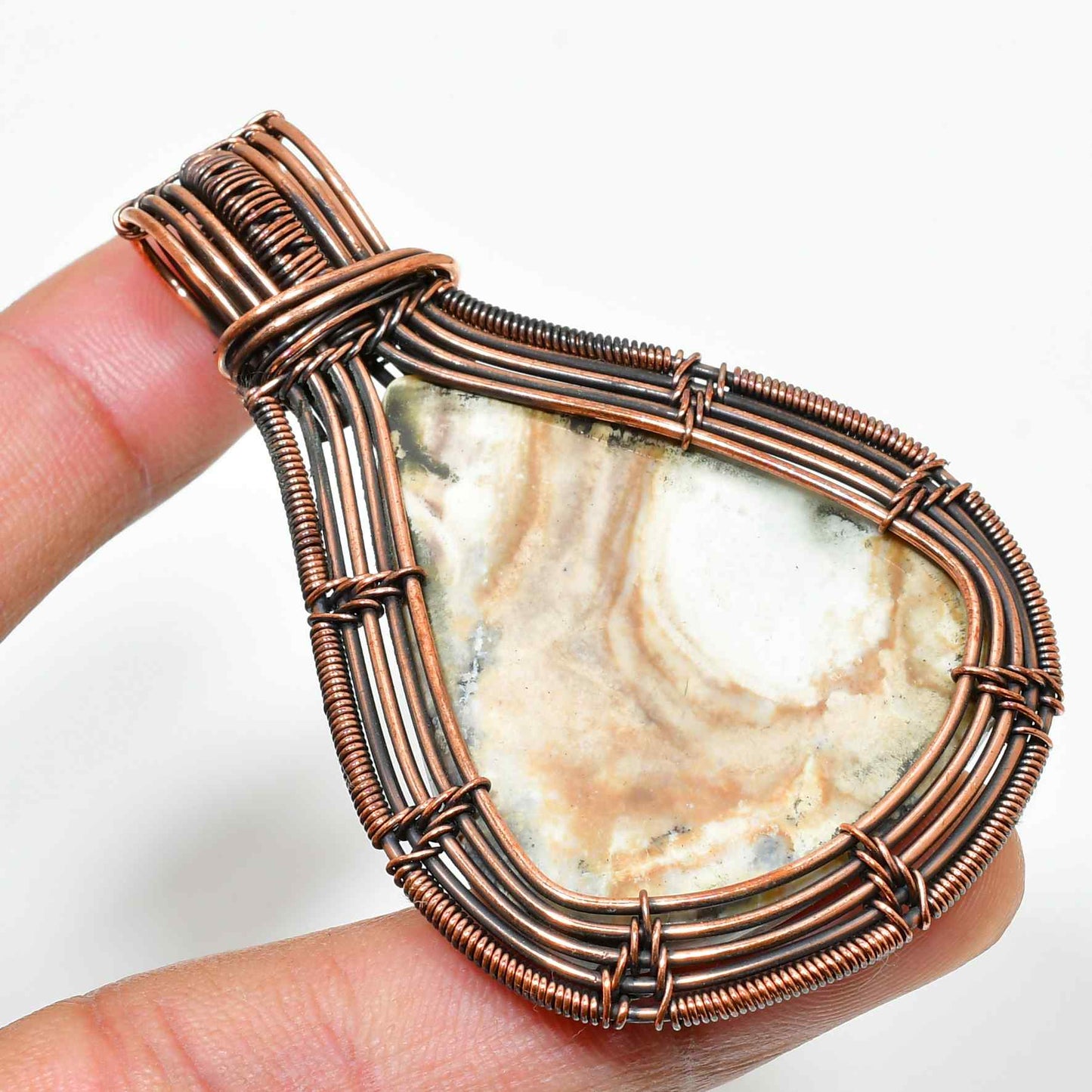 Gaia’s Anchor – Oxidized Copper Agate Pendant