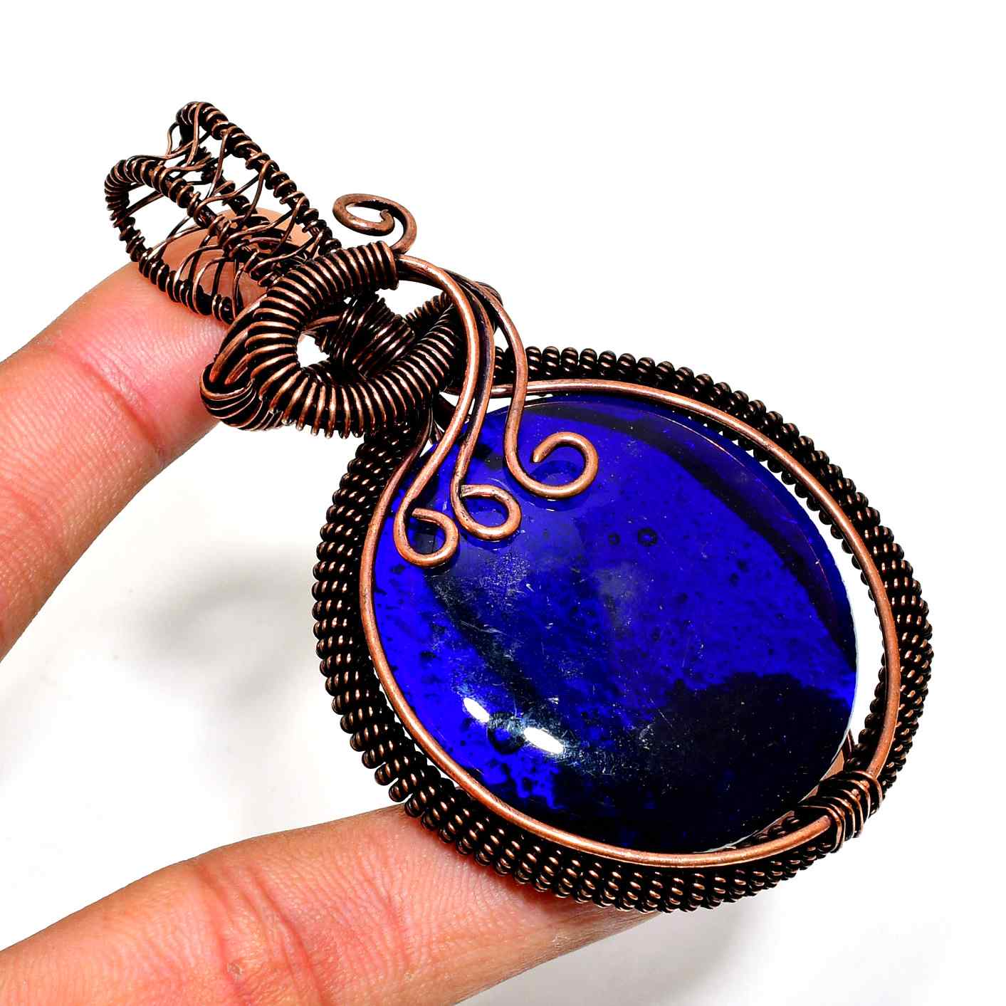 Wisdom’s Whisper – Lapis Lazuli Copper Pendant