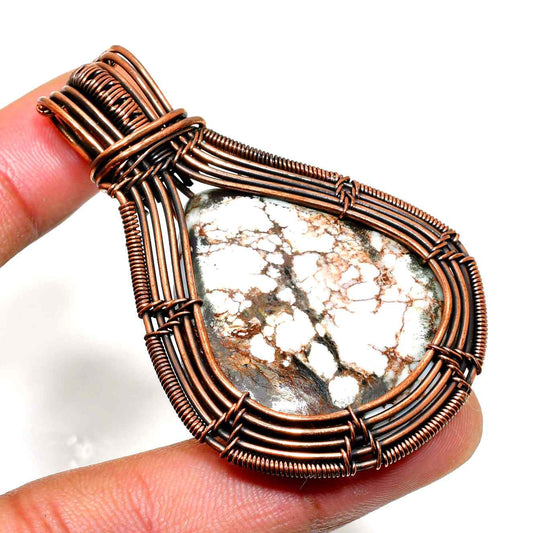 Earth’s Embrace – Oxidized Copper & Natural Stone Pendant
