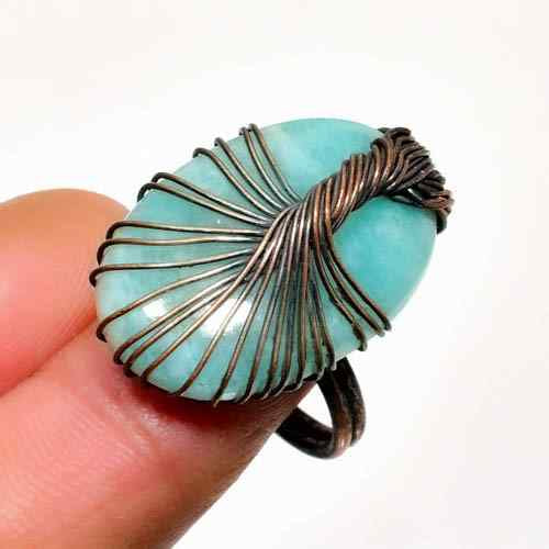 Serene Balance – Amazonite Copper Ring