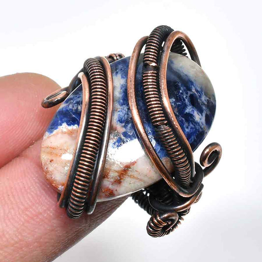 Harmony’s Echo – Sodalite Copper Pendant