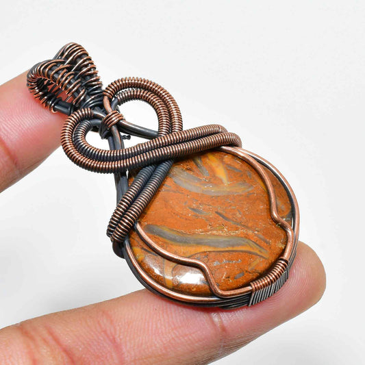 Gaia’s Embrace – Jasper Copper Pendant