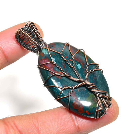 Courage’s Call – Bloodstone Copper Pendant