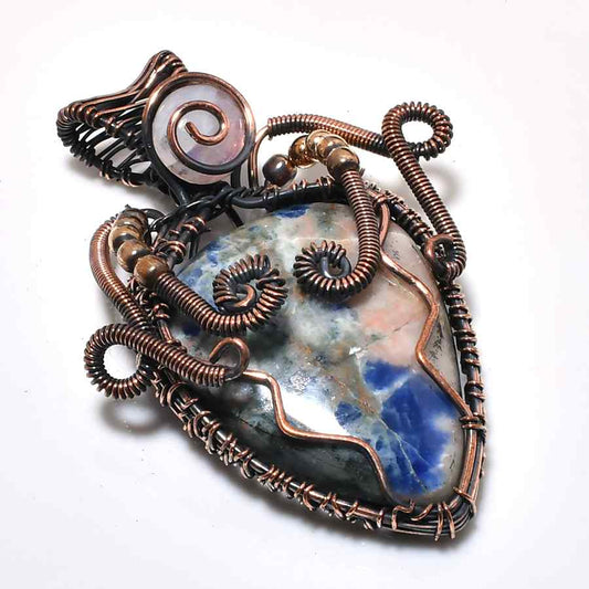 Ember’s Heart – Lapis Lazuli Copper Pendant