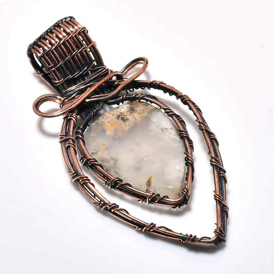 Serenity’s Pendulum – Raw Gemstone Copper Pendant