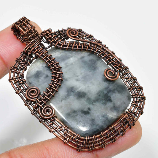 Gaia’s Embrace – Jade & Copper Pendant