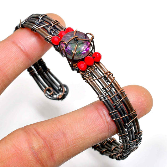Spectrum Spiral – Artisan Wire-Wrapped Bracelet