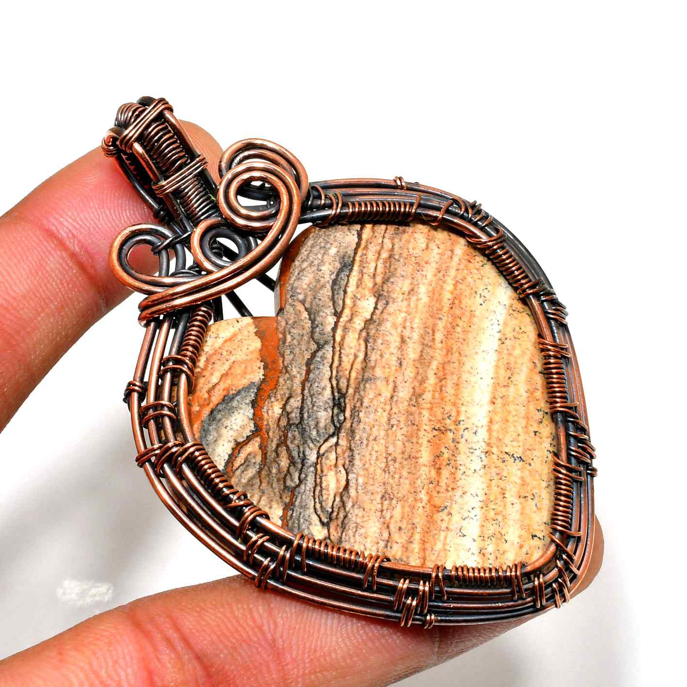 Grounded Grace – Copper & Stone Pendant