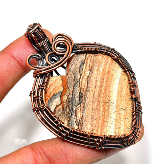 Grounded Grace – Copper & Stone Pendant