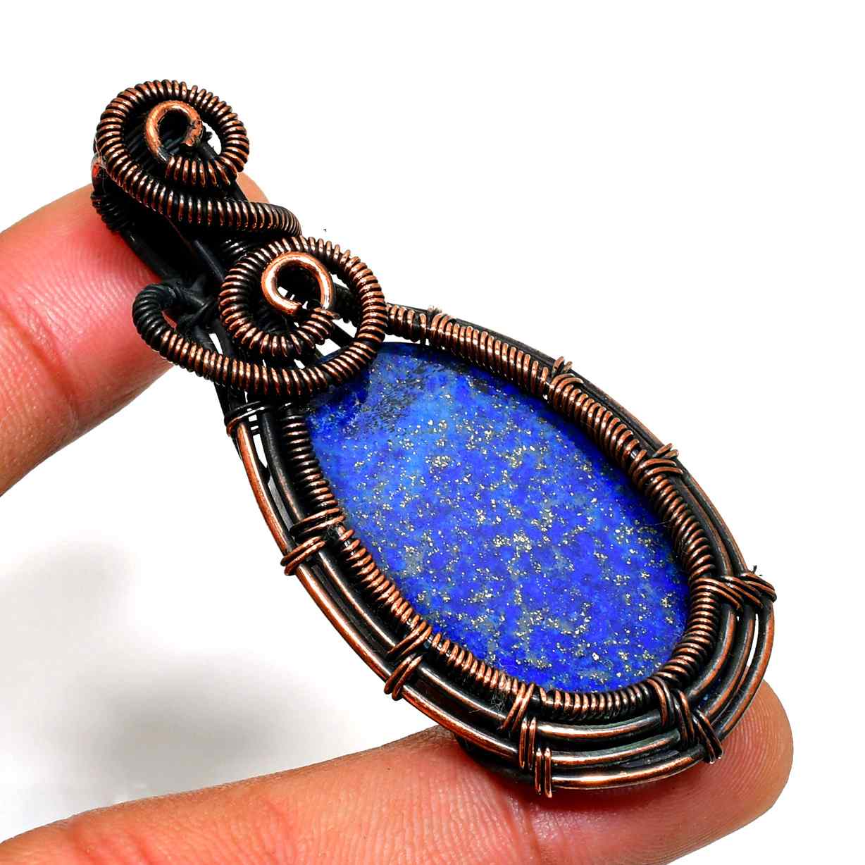 Celestine’s Dream – Lapis Lazuli Copper Pendant