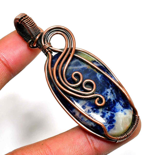 Wisdom’s Whisper – Sodalite & Copper Pendant