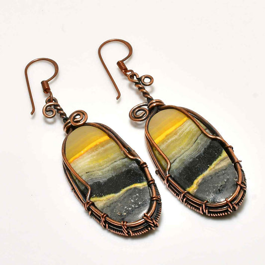 Earth’s Embrace – Agate & Copper Earrings