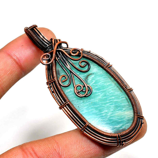 Azure Dream – Amazonite Copper Pendant