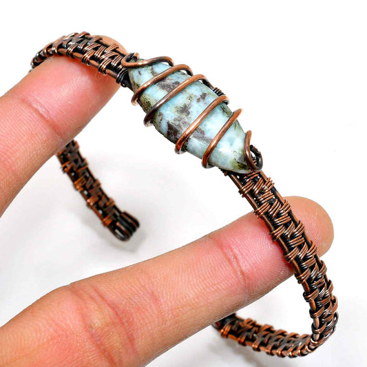 Tranquil Tide – Larimar Copper Cuff
