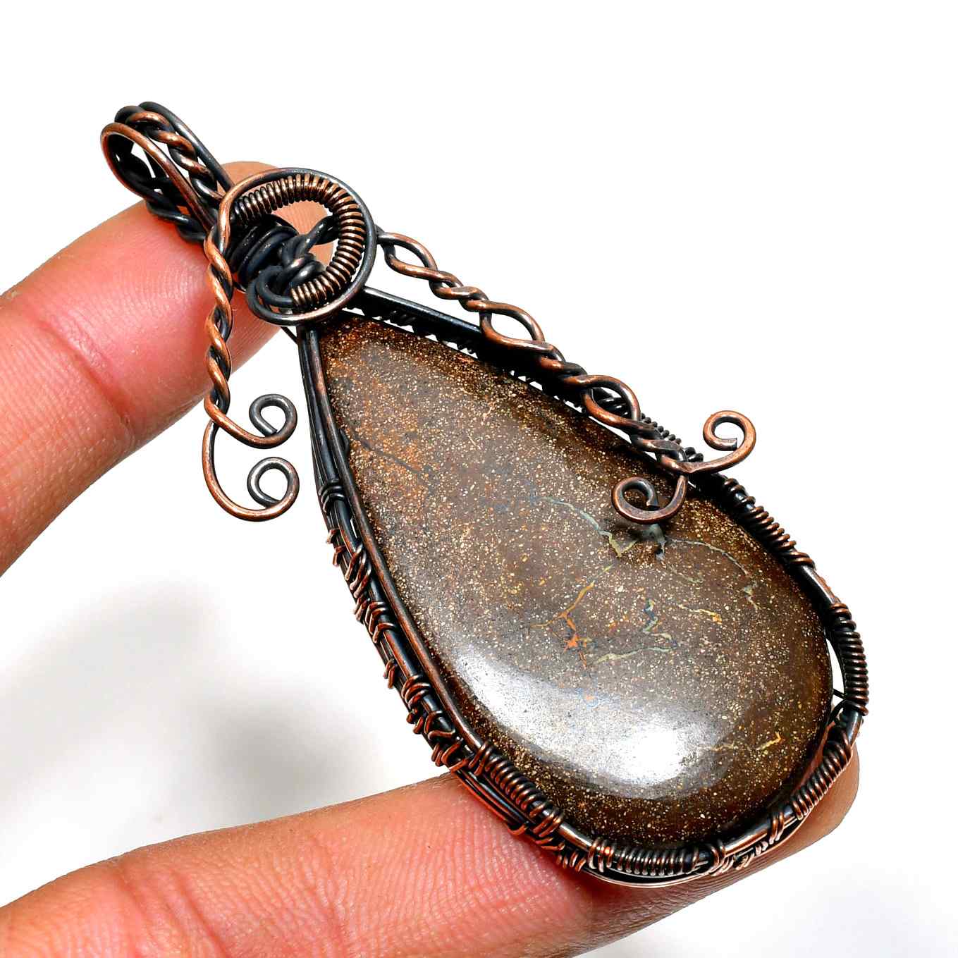 Earth’s Embrace – Golden Bronze Copper Pendant