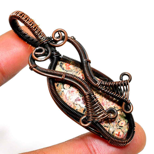Serenity’s Embrace – Copper Wire-Wrapped Stone Pendant