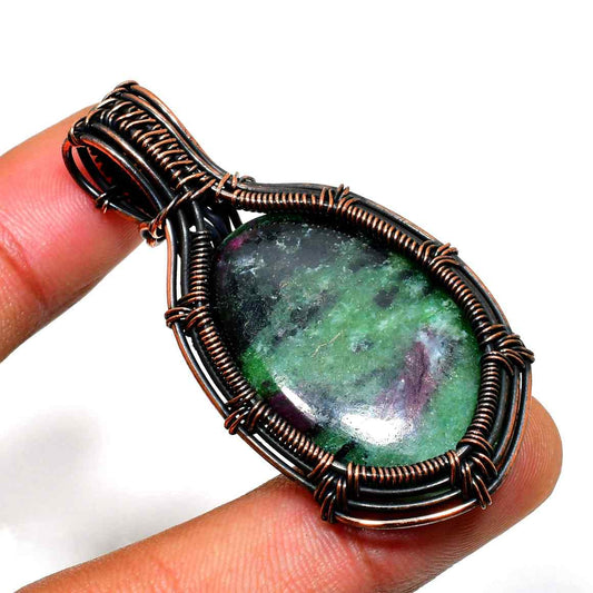 Ezra’s Veil – Tourmaline & Oxidized Copper Pendant