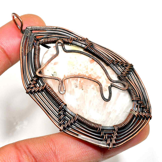 Ocean’s Embrace – Quartz Dolphin Copper Pendant