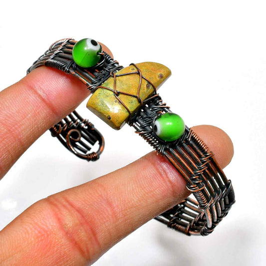 Earthen Grace – Copper & Gemstone Bracelet