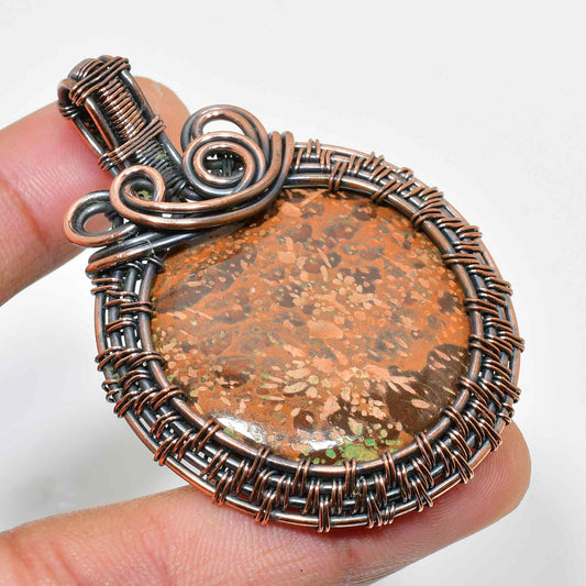 Grounded Grace – Jasper & Copper Wire Pendant