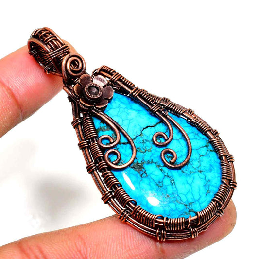Ocean’s Embrace – Turquoise Copper Pendant