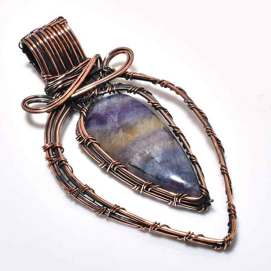 Ezra’s Veil – Oxidized Copper Amethyst Pendant