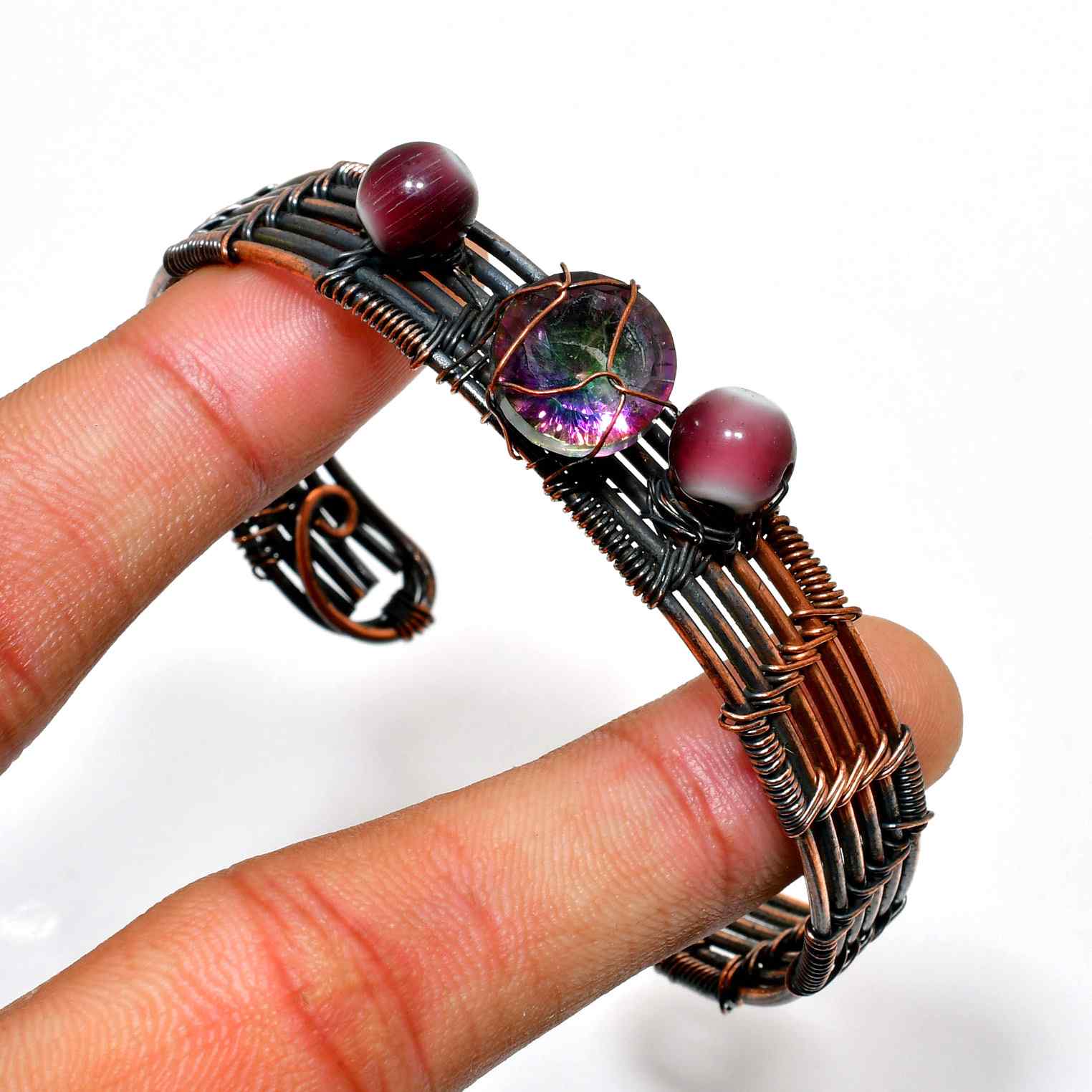 Luna’s Whisper – Copper Wire Amethyst Bracelet