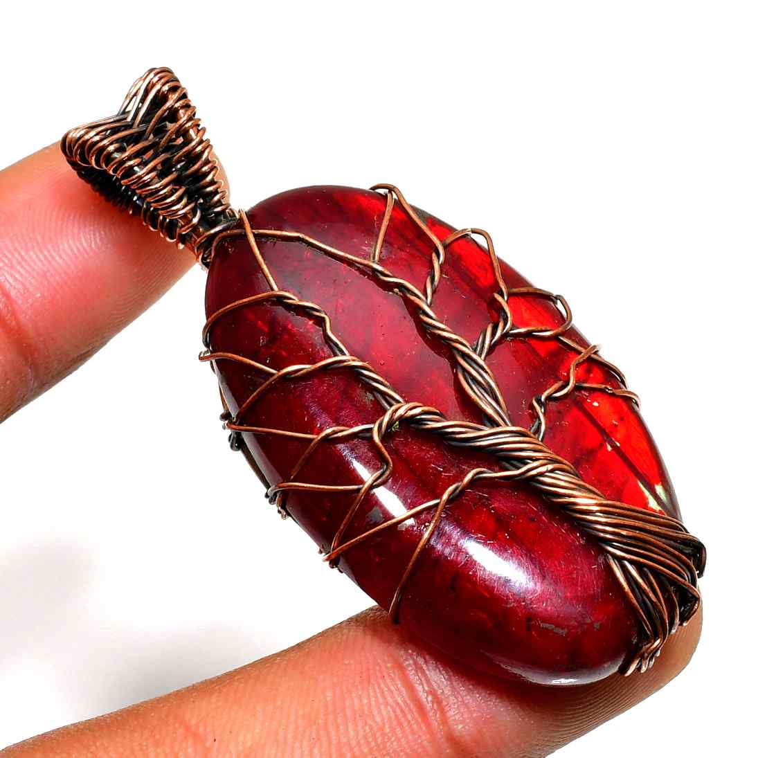 Ember’s Heart – Carnelian & Copper Pendant
