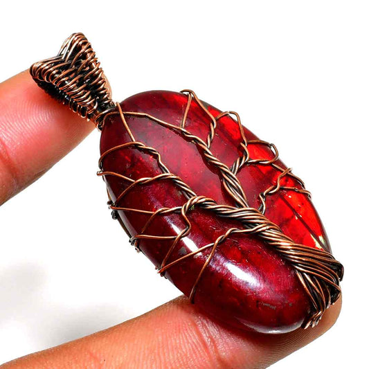 Ember’s Heart – Carnelian & Copper Pendant