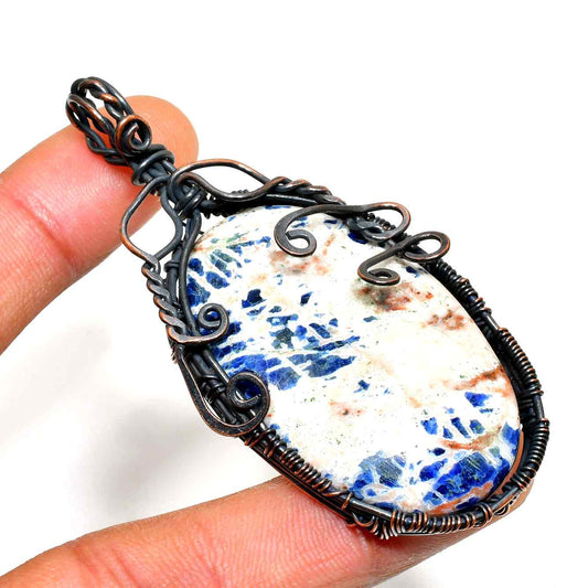 Serenity’s Embrace – Sodalite Copper Pendant